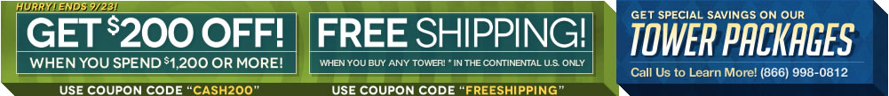 Free Shipping on any wakeboard tower or tower package