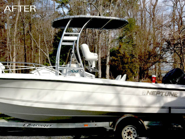 Sunbird center console boat with universal ttop by Stryker T-Tops installed