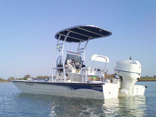 2006 Dargel 186 center console boat with universal ttop by Stryker T-Tops installed