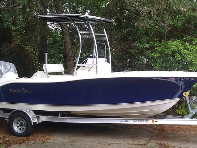 2010 Nautic Star 19' Offshore CC center console boat with universal ttop by Stryker T-Tops installed