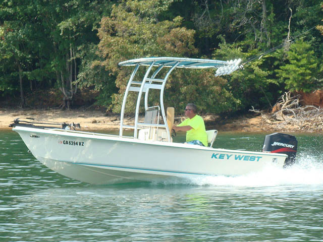 1998 Key West center console boat with universal ttop by Stryker T-Tops installed