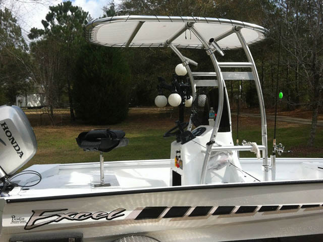 2011 Excel center console boat with universal ttop by Stryker T-Tops installed