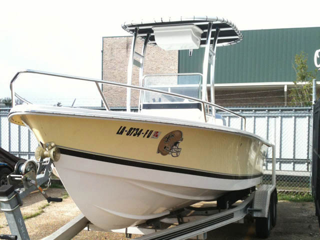SeaStrike 205 center console boat with universal ttop by Stryker T-Tops installed