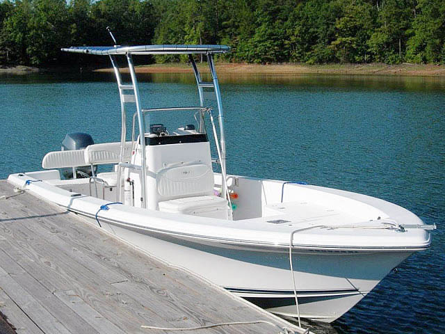Sea Hunt BX22-T center console boat with universal ttop by Stryker T-Tops installed