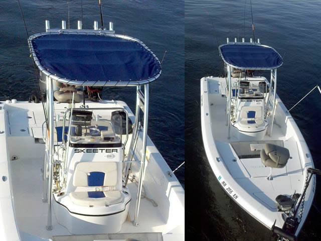 2011 Skeeter center console boat with universal ttop by Stryker T-Tops installed