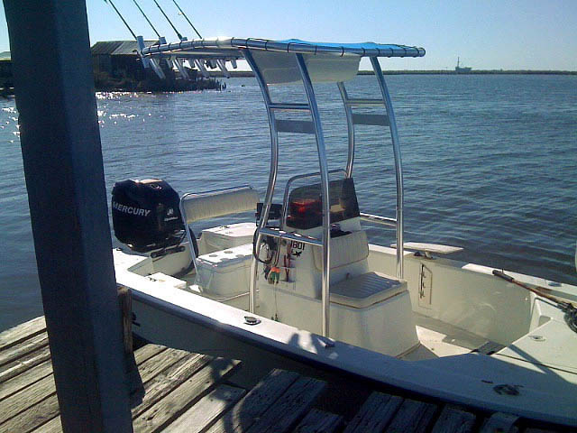 2007 Mako 1801 center console boat with universal ttop by Stryker T-Tops installed