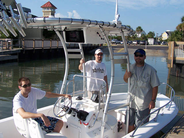 2003 Sea Pro 180CC center console boat with universal ttop by Stryker T-Tops installed
